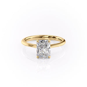 The Katelyn Set  With A 1.5 Carat Radiant 18K Yellow Gold Moissanite