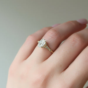 The Stephanie Set With A 1 Carat Oval 18K Yellow Gold Lab Diamond