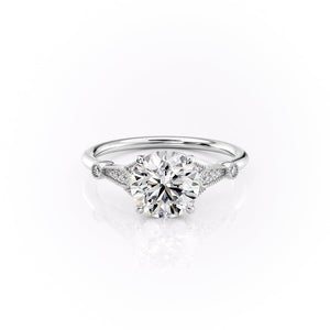 The Stephanie Set With A 1 Carat Round 18K White Gold Lab Diamond