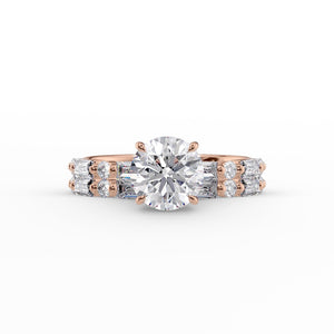 The Patricia Set With A 1 Carat Round 14K Rose Gold Lab Diamond