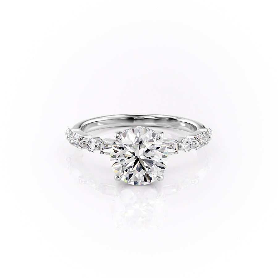 The Patricia Set With A 1 Carat Round 18K White Gold Lab Diamond