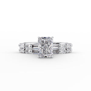 The Patricia Set With A 2.5 Carat Radiant 14K White Gold Lab Diamond
