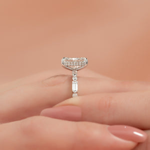 The Patricia Set  With A 5 Carat Radiant 18K White Gold Moissanite