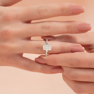 The Patricia Set  With A 5 Carat Radiant 18K White Gold Moissanite