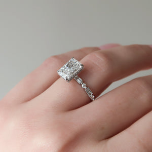 The Patricia Set  With A 5 Carat Radiant 18K White Gold Moissanite