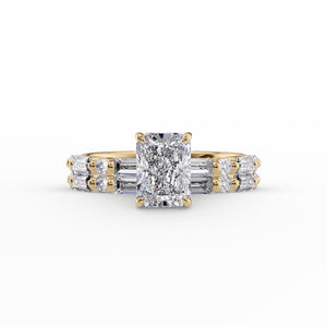 The Patricia Set With A 1.5 Carat Radiant 18K Yellow Gold Lab Diamond