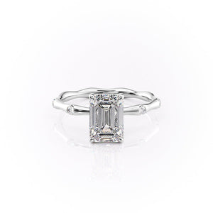The Samantha Set With A 3 Carat Emerald 18K White Gold Lab Diamond