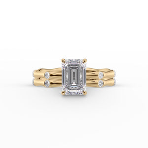 The Samantha Set With A 1 Carat Emerald 18K Yellow Gold Lab Diamond