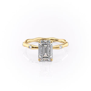 The Samantha Set With A 1 Carat Emerald 18K Yellow Gold Lab Diamond