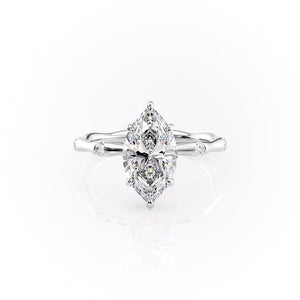 The Samantha Set  With A 2.5 Carat Marquise 18K White Gold Moissanite