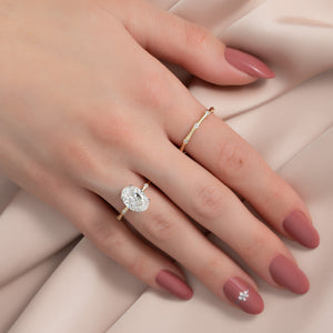 The Samantha Set  With A 1 Carat Oval 18K Yellow Gold Moissanite