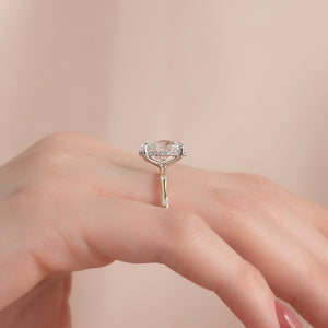The Samantha Set  With A 1 Carat Oval 18K Yellow Gold Moissanite