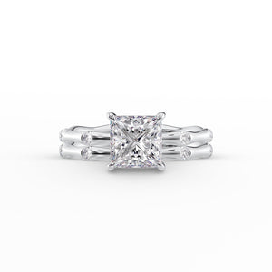 The Samantha Set  With A 1.5 Carat Princess 18K White Gold Moissanite