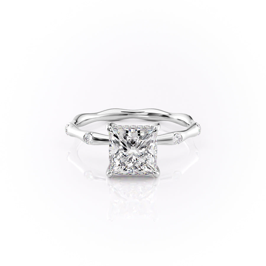 The Samantha Set  With A 1 Carat Princess 14K White Gold Moissanite