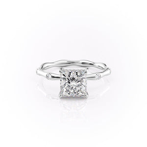 The Samantha Set  With A 2.5 Carat Princess 18K White Gold Moissanite