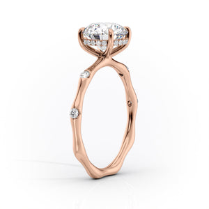 The Samantha Set  With A 5 Carat Princess 14K Rose Gold Moissanite