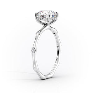 The Samantha Set With A 2.5 Carat Cushion 18K White Gold Lab Diamond