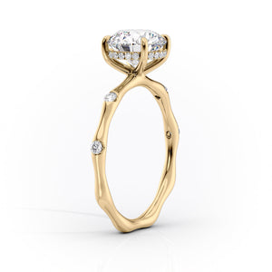 The Samantha Set  With A 1 Carat Princess 18K Yellow Gold Moissanite