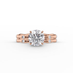 The Samantha Set With A 2.5 Carat Round 14K Rose Gold Lab Diamond