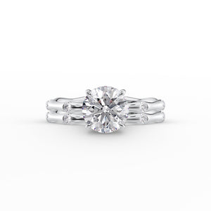 The Samantha Set  With A 3 Carat Round 14K White Gold Moissanite