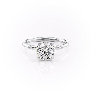 The Samantha Set With A 2 Carat Round 18K White Gold Lab Diamond