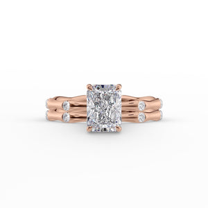 The Samantha Set  With A 3.5 Carat Radiant 14K Rose Gold Moissanite