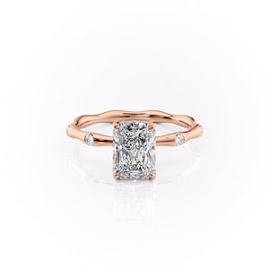 The Samantha Set  With A 3 Carat Radiant 18K Rose Gold Moissanite