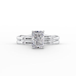 The Samantha Set With A 1 Carat Radiant 14K White Gold Lab Diamond