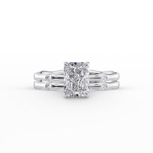 The Samantha Set With A 1 Carat Radiant 18K White Gold Lab Diamond