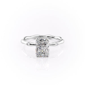 The Samantha Set With A 1 Carat Radiant 18K White Gold Lab Diamond