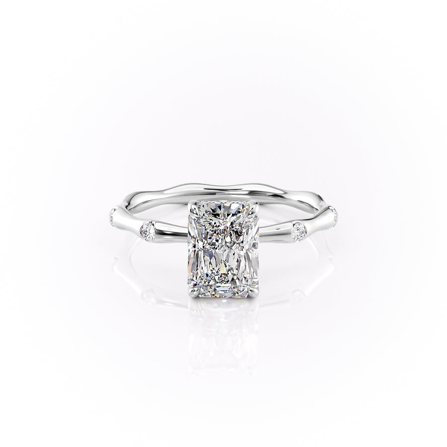 The Samantha Set With A 2.5 Carat Radiant 14K White Gold Lab Diamond