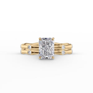 The Samantha Set  With A 2.5 Carat Radiant 18K Yellow Gold Moissanite