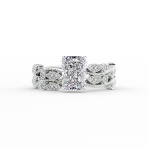 The Robin Set With A 2 Carat Radiant 18K White Gold Lab Diamond