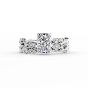 The Robin Set With A 2 Carat Radiant 14K White Gold Lab Diamond