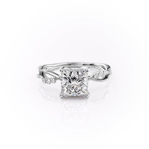 The Daisy Set With A 1 Carat Princess 18K White Gold Lab Diamond