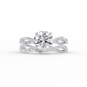 The Daisy Set With A 1.5 Carat Round 14K White Gold Lab Diamond