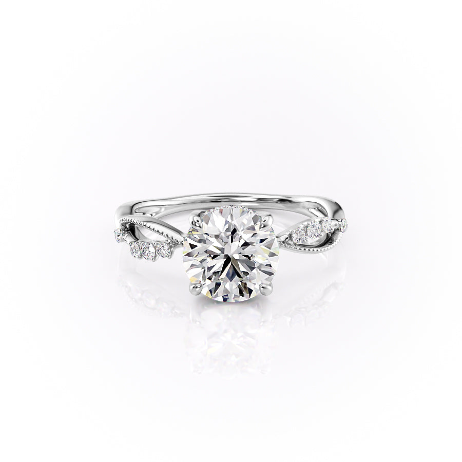 The Daisy Set With A 1 Carat Round 14K White Gold Lab Diamond