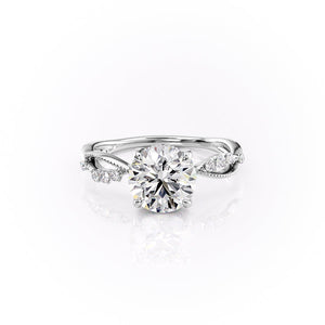 The Daisy Set With A 1 Carat Round 14K White Gold Lab Diamond