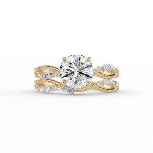 The Daisy Set With A 2.5 Carat Round 18K Yellow Gold Lab Diamond