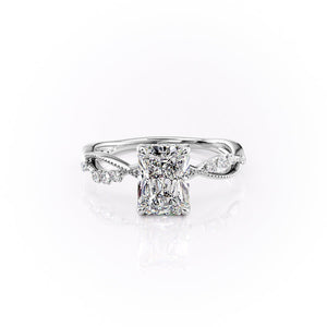 The Daisy Set With A 3 Carat Radiant 18K White Gold Lab Diamond