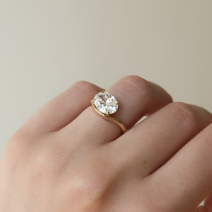 The Berta Set  With A 2.5 Carat Oval 18K Yellow Gold Moissanite