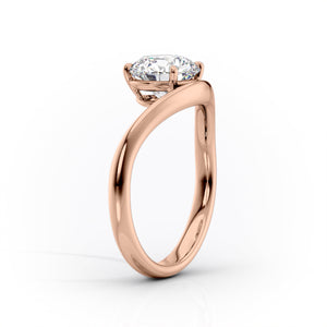 The Berta Set  With A 4.5 Carat Oval 14K Rose Gold Moissanite