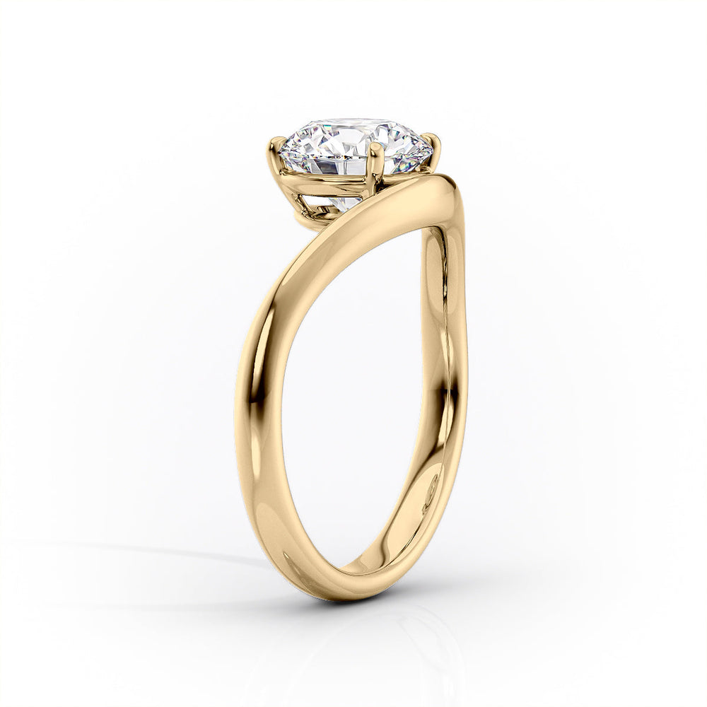 The Berta Set  With A 2 Carat Marquise 14K Yellow Gold Moissanite