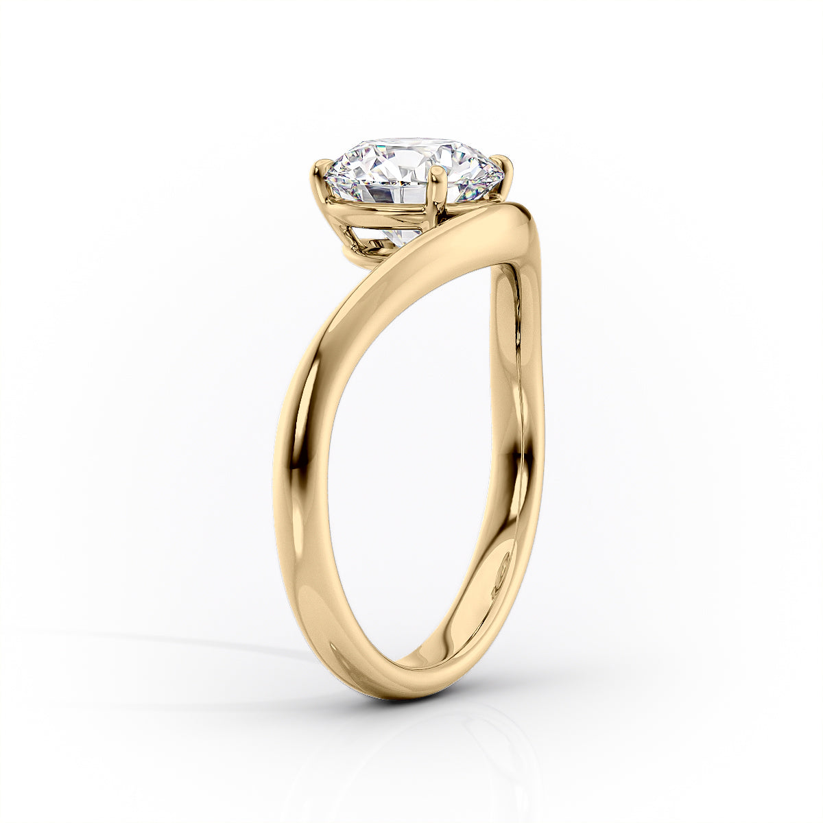 The Berta Set  With A 3 Carat Princess 18K Yellow Gold Moissanite