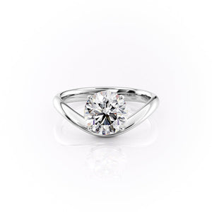 The Berta Set  With A 5 Carat Round 14K White Gold Moissanite