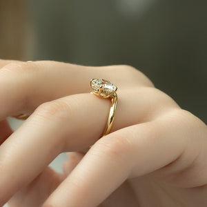 The Berta Set  With A 5 Carat Round 18K Yellow Gold Moissanite