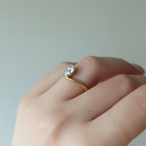 The Berta Set  With A 5 Carat Round 18K Yellow Gold Moissanite