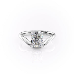 The Berta Set  With A 1.5 Carat Radiant 18K White Gold Moissanite