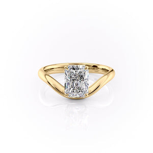 The Berta Set  With A 5 Carat Radiant 18K Yellow Gold Moissanite