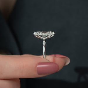 The Nicole Set With A 1 Carat Marquise 14K White Gold Lab Diamond